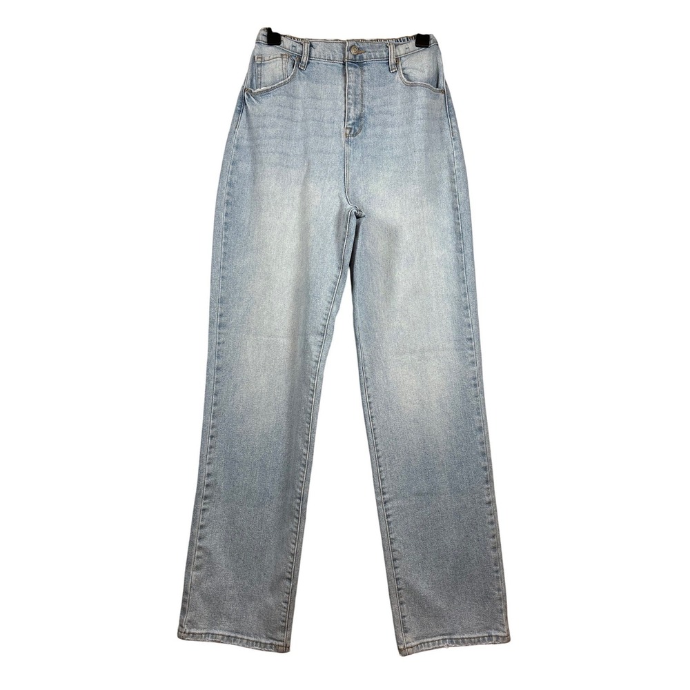 Fashionova High Rise, Baggy Straight Leg Jeans, Light Wash, Size 11
